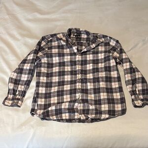 John Ashford Black and White Plaid Casual Shirt